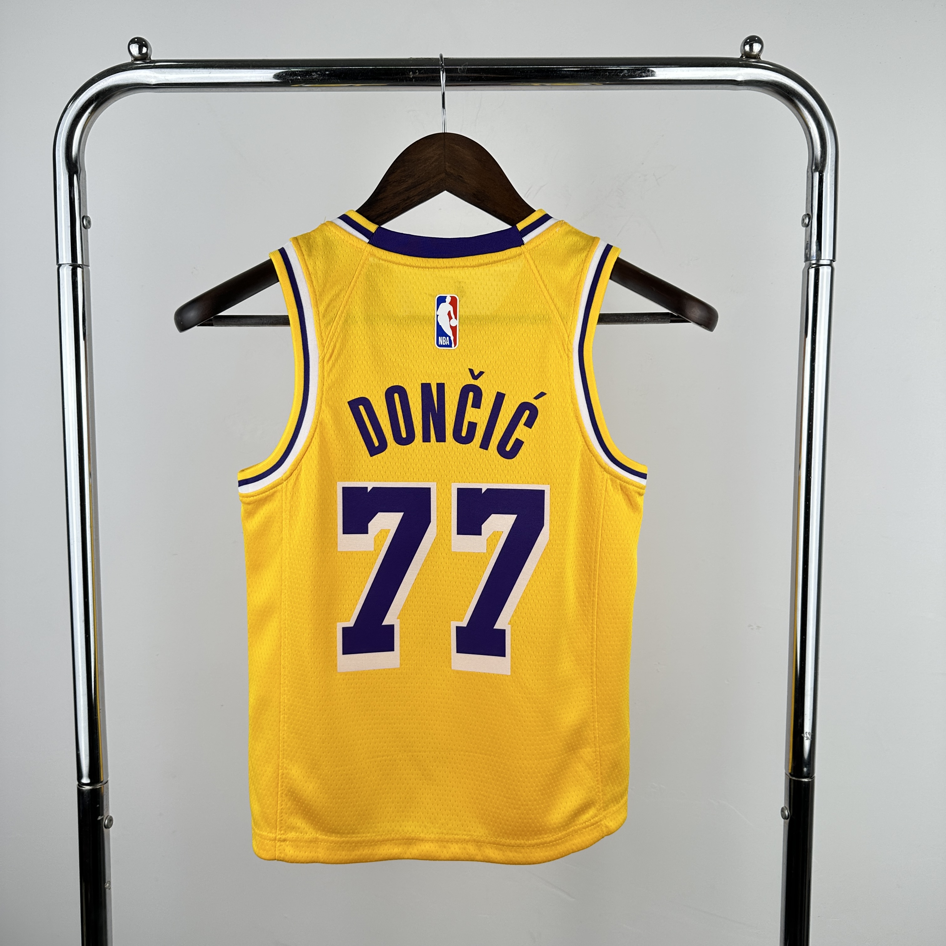 Youth Los Angeles Lakers #77 Doncic Yellow Nike 2025 NBA Jersey->youth nba jersey->Youth Jersey